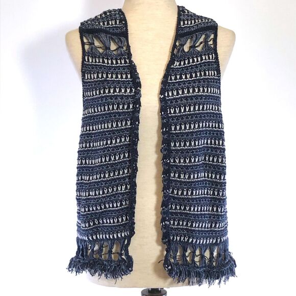 Chico's Blue Ramie Cotton Sleeveless Vest Top Large - Picture 1 of 7